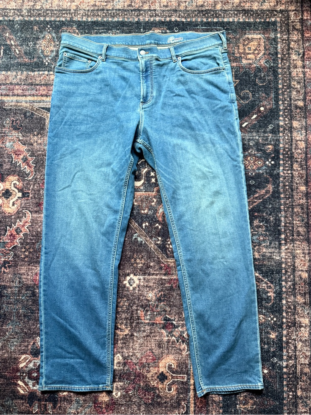 Faherty Light Blue Men’s Jeans Cotton Slim Straight Stretch